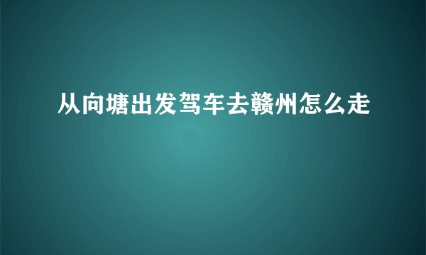 从向塘出发驾车去赣州怎么走