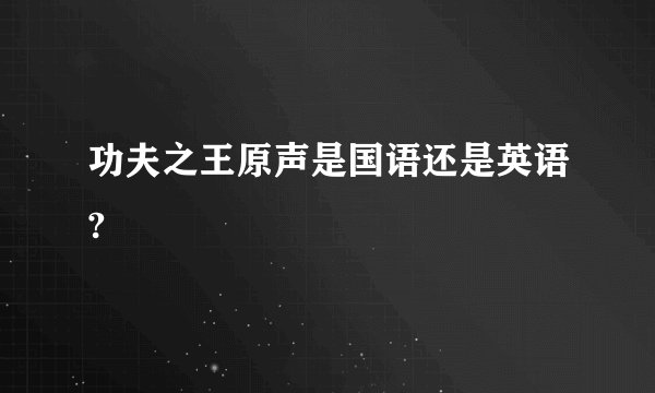 功夫之王原声是国语还是英语?