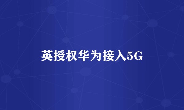 英授权华为接入5G