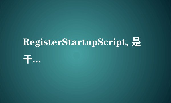 RegisterStartupScript, 是干什么的？