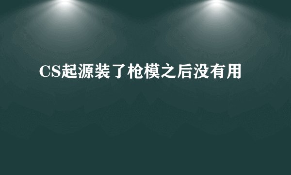 CS起源装了枪模之后没有用