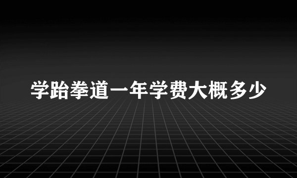 学跆拳道一年学费大概多少