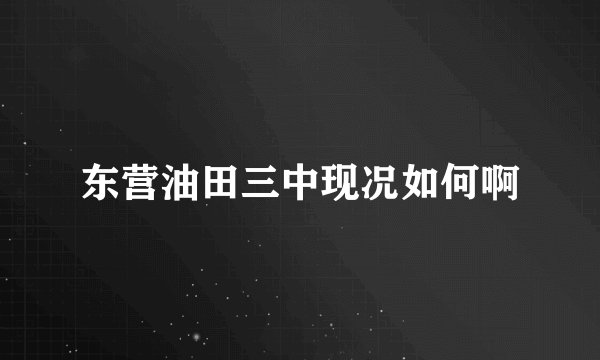 东营油田三中现况如何啊