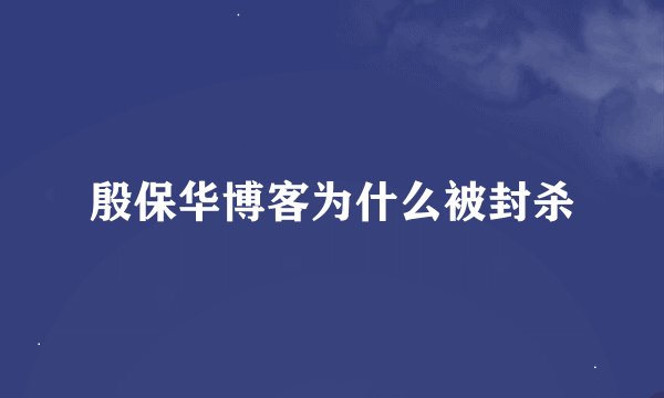 殷保华博客为什么被封杀