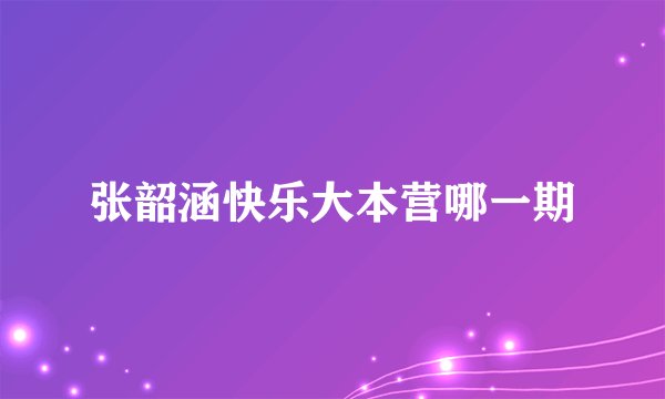 张韶涵快乐大本营哪一期
