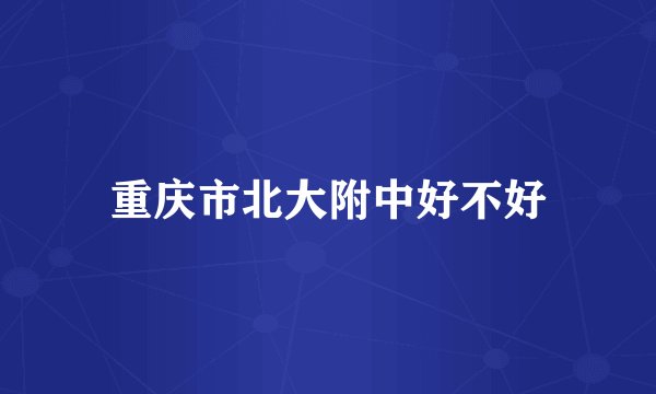 重庆市北大附中好不好