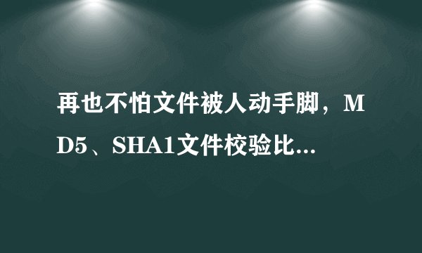 再也不怕文件被人动手脚，MD5、SHA1文件校验比较工具——HashTab
