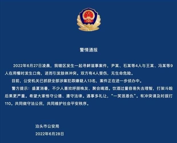 河北警方通报13人凌晨街头斗殴，涉事人员将面临怎样的法律制裁？