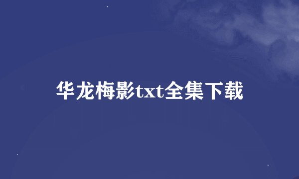 华龙梅影txt全集下载