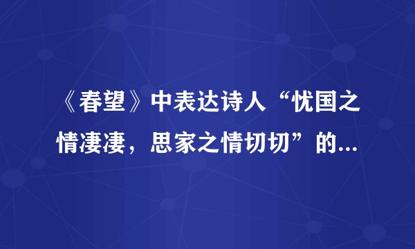 《春望》中表达诗人“忧国之情凄凄，思家之情切切”的一句是哪一句?