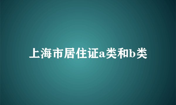 上海市居住证a类和b类