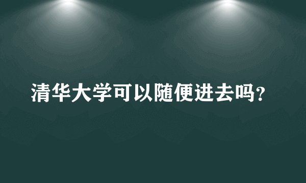 清华大学可以随便进去吗？