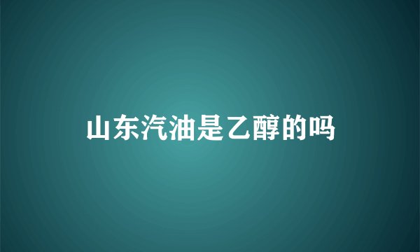 山东汽油是乙醇的吗