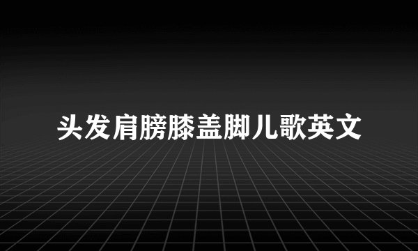 头发肩膀膝盖脚儿歌英文