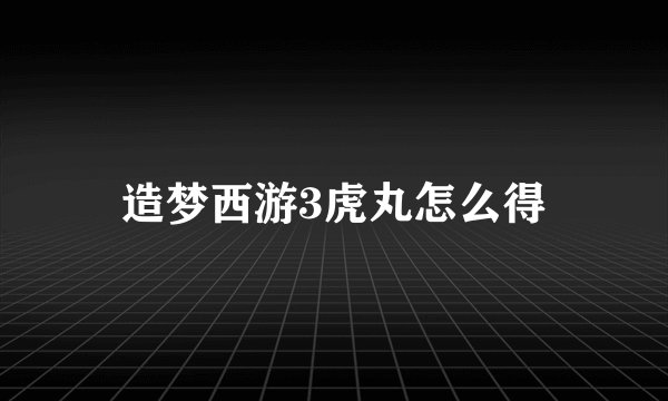 造梦西游3虎丸怎么得