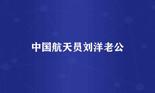 中国航天员刘洋老公