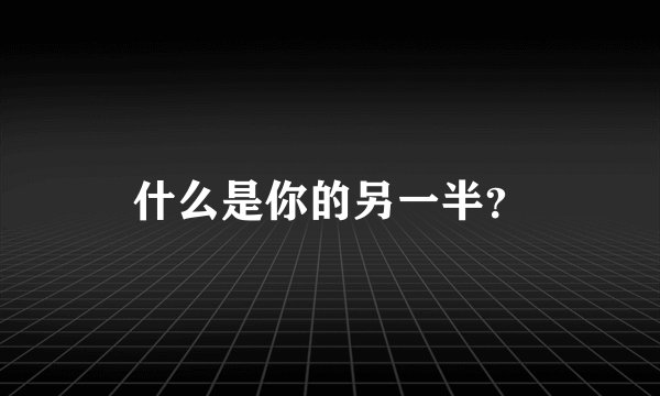 什么是你的另一半？