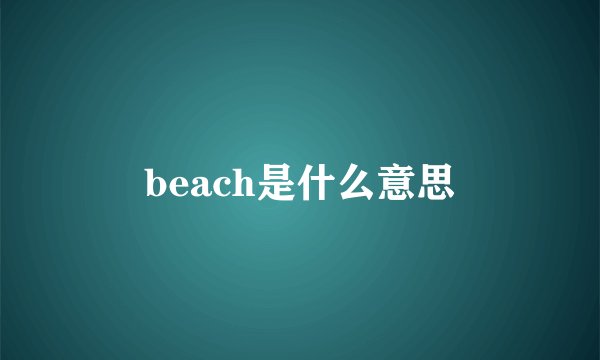 beach是什么意思
