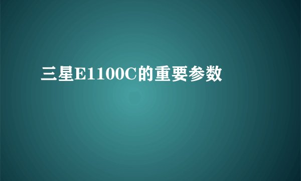 三星E1100C的重要参数