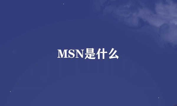 MSN是什么