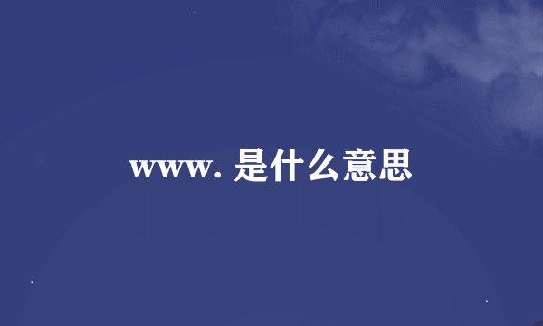 www. 是什么意思