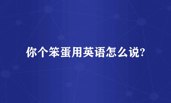 你个笨蛋用英语怎么说?
