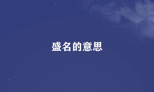 盛名的意思