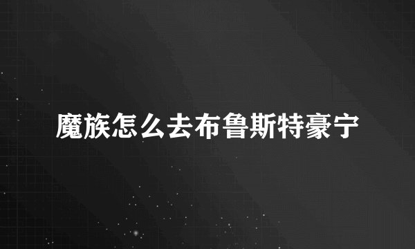 魔族怎么去布鲁斯特豪宁