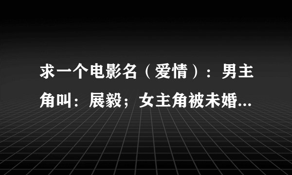 求一个电影名（爱情）：男主角叫：展毅；女主角被未婚夫网上寻人悬赏30万，然后更新到50万......求名字