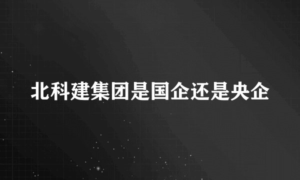 北科建集团是国企还是央企