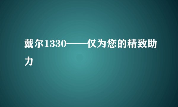 戴尔1330——仅为您的精致助力