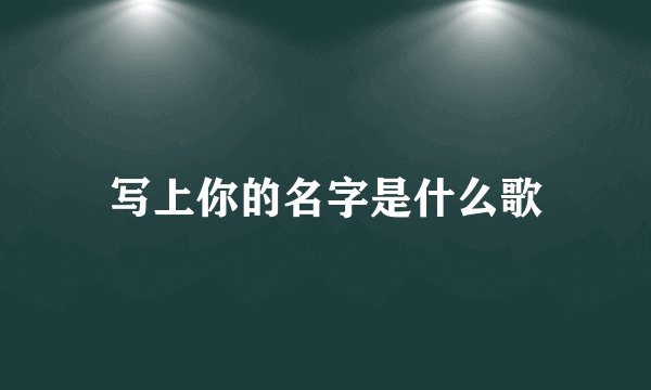 写上你的名字是什么歌
