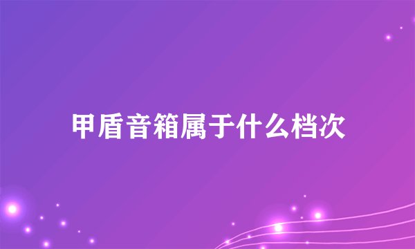 甲盾音箱属于什么档次