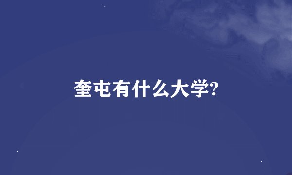 奎屯有什么大学?