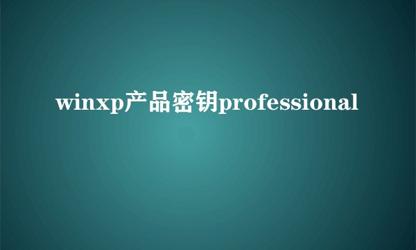 winxp产品密钥professional