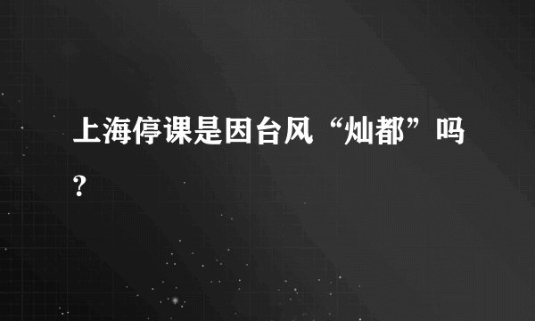 上海停课是因台风“灿都”吗？