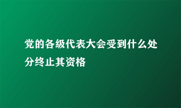 党的各级代表大会受到什么处分终止其资格