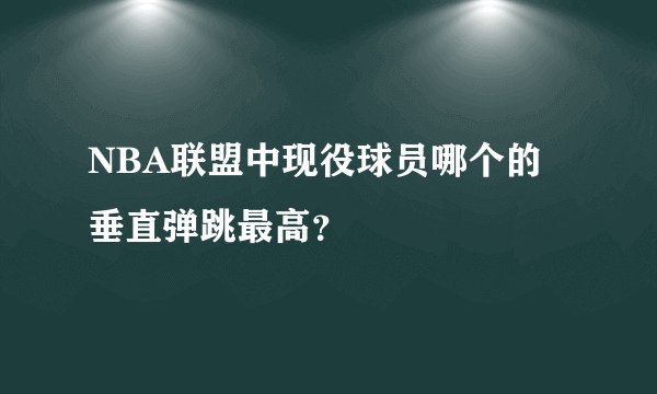 NBA联盟中现役球员哪个的垂直弹跳最高？