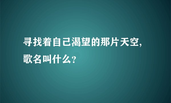 寻找着自己渴望的那片天空,歌名叫什么?