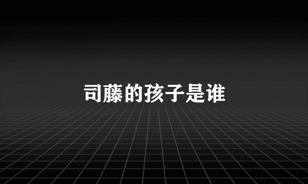 司藤的孩子是谁