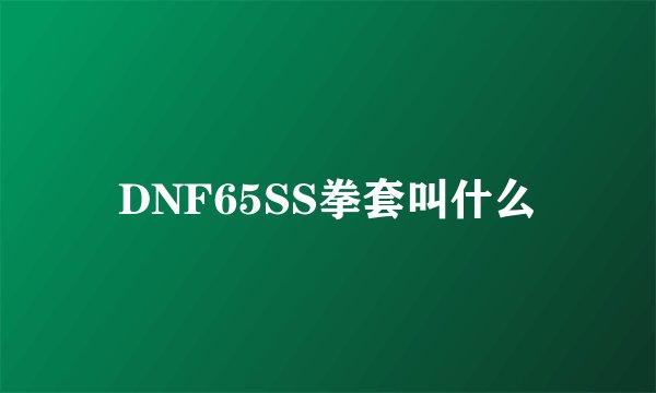 DNF65SS拳套叫什么