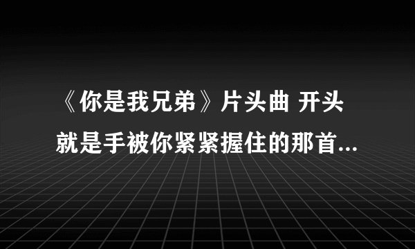 《你是我兄弟》片头曲 开头就是手被你紧紧握住的那首歌 也是花蕾蕾死的时候那首歌名字叫什么？