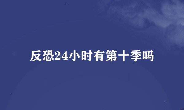 反恐24小时有第十季吗