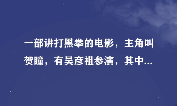 一部讲打黑拳的电影，主角叫贺瞳，有吴彦祖参演，其中有一个拳手叫朝鲜仔，这部电影叫什么名字?