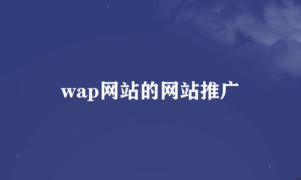 wap网站的网站推广
