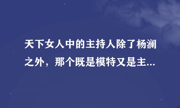 天下女人中的主持人除了杨澜之外，那个既是模特又是主持人的女的叫什么名字？