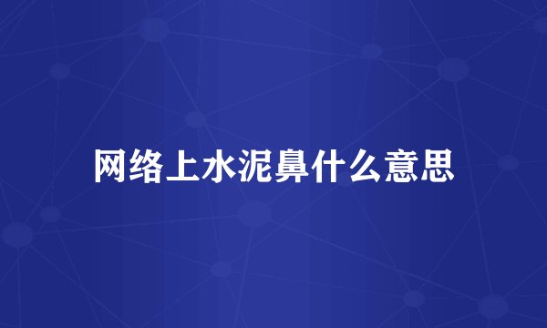 网络上水泥鼻什么意思