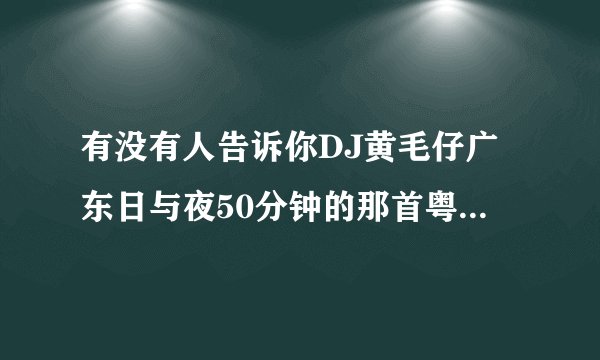 有没有人告诉你DJ黄毛仔广东日与夜50分钟的那首粤语歌曲歌名?