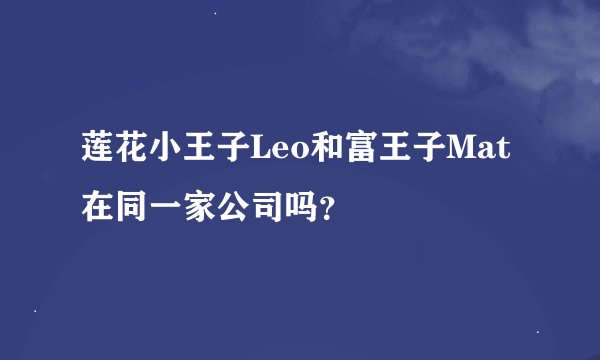 莲花小王子Leo和富王子Mat在同一家公司吗？