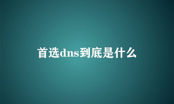 首选dns到底是什么
